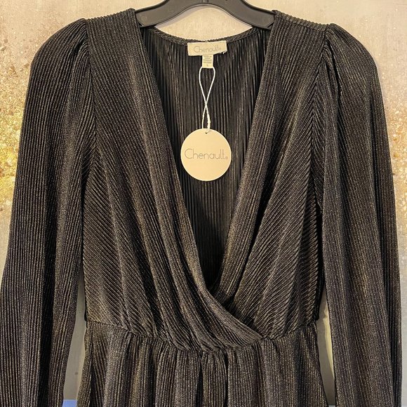 Chenault Metallic Crossover Peplum Blouse (NWT) - Picture 4 of 13